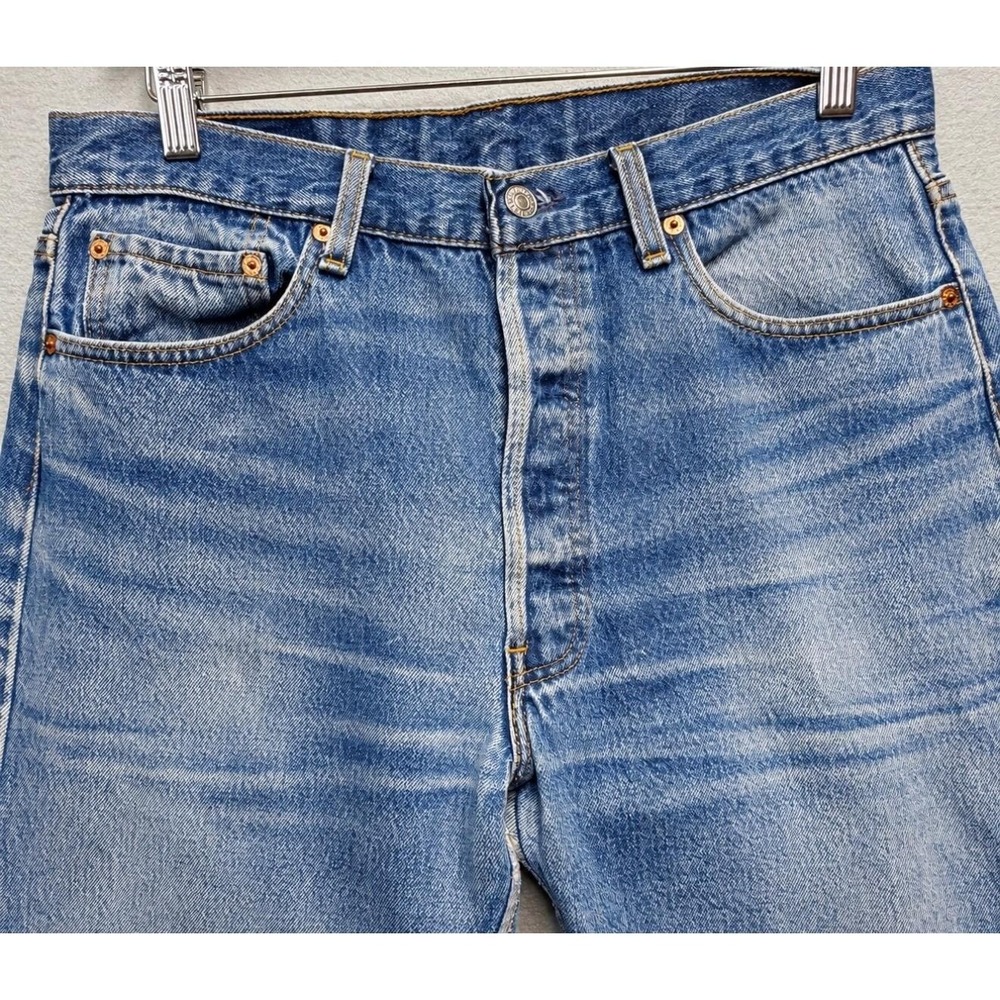 VTG 90s Levi's 501 Jeans 34x30 (32x30) Made USA Sick Fade Button Fly 🔥